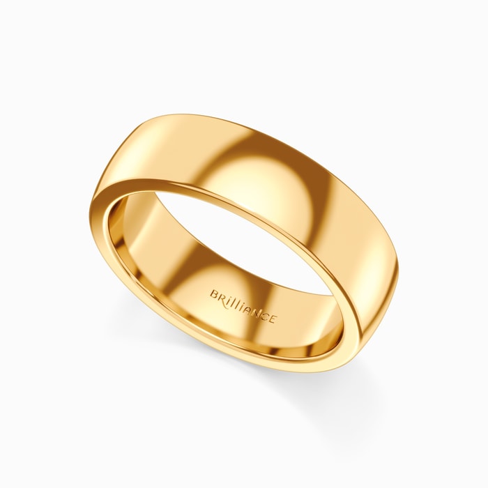 Low Dome Men's Wedding Ring in Yellow Gold (6 mm)