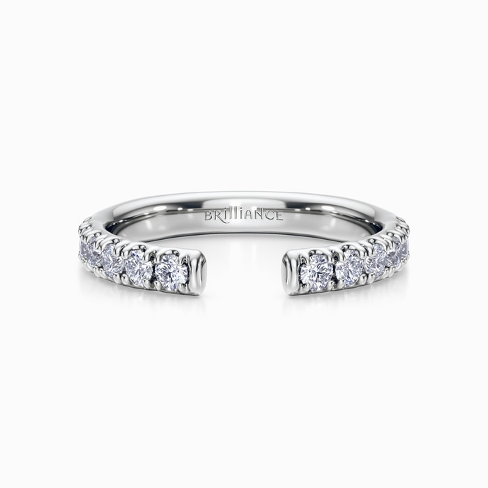 Luxe Open Pave Diamond Wedding Band in White Gold