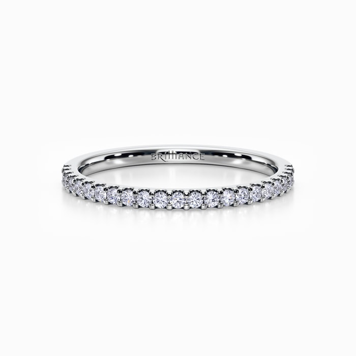 Matching Halo Pave Diamond Wedding Ring in White Gold