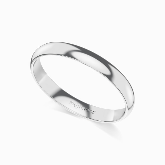 Mid-Weight Men's Wedding Ring in Platinum (3 mm)