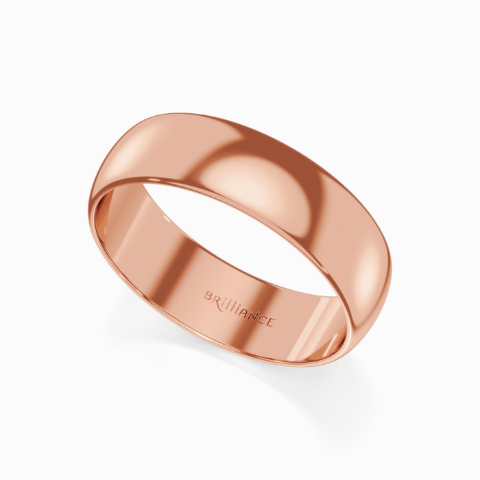 Mid-Weight Men's Wedding Ring in Rose Gold (6 mm)