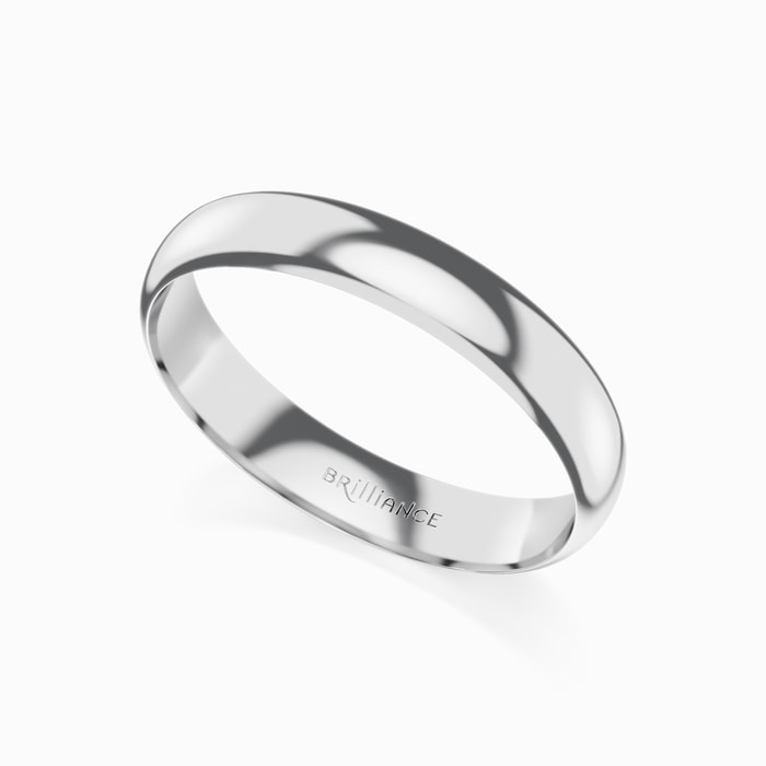 Mid-Weight Men's Wedding Ring in White Gold (4 mm)