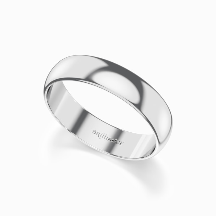 Mid-Weight Men's Wedding Ring in White Gold (5 mm)