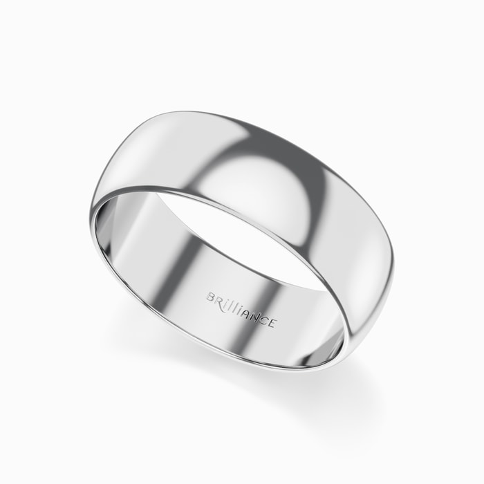 Mid-Weight Men's Wedding Ring in White Gold (7 mm)