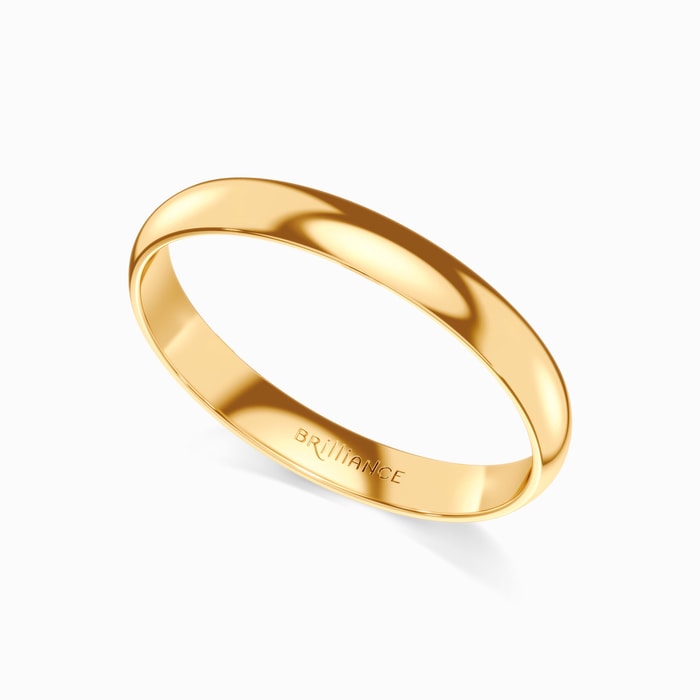 Mid-Weight Men's Wedding Ring in Yellow Gold (3 mm)