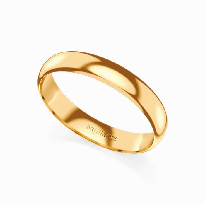 Mid-Weight Men's Wedding Ring in Yellow Gold (4 mm)