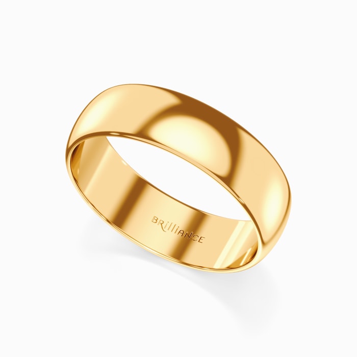 Mid-Weight Men's Wedding Ring in Yellow Gold (6 mm)
