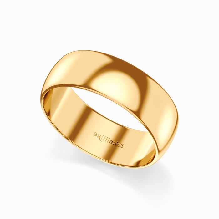 Mid-Weight Men's Wedding Ring in Yellow Gold (7 mm)