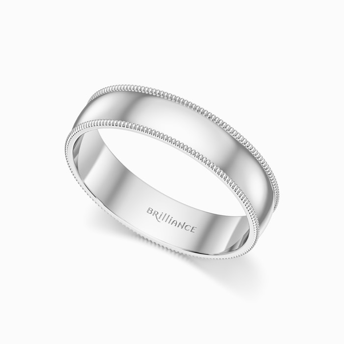 Men's Milgrain Wedding Ring in Platinum (5 mm)
