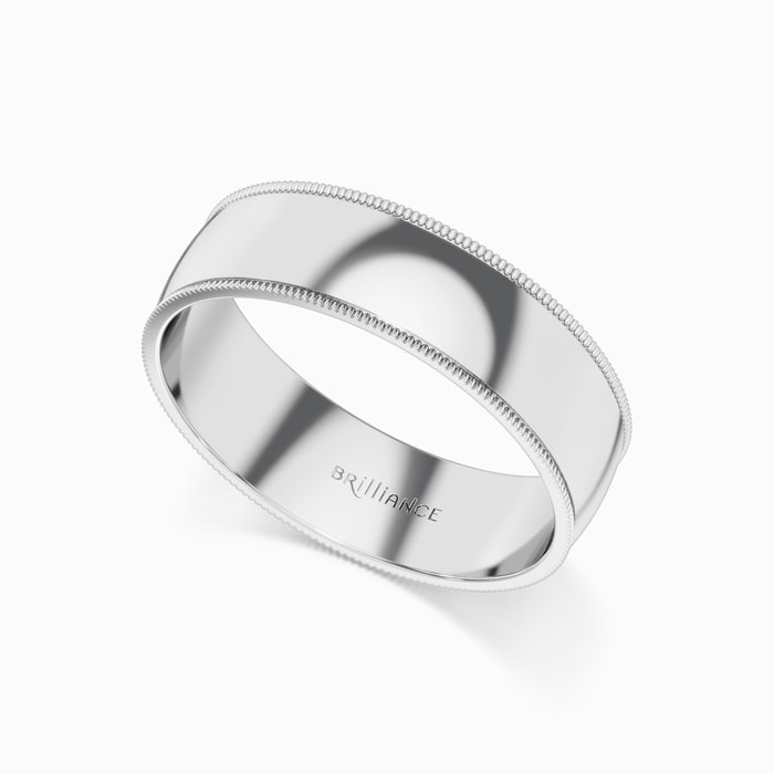 Men's Milgrain Wedding Ring in Platinum (6 mm)