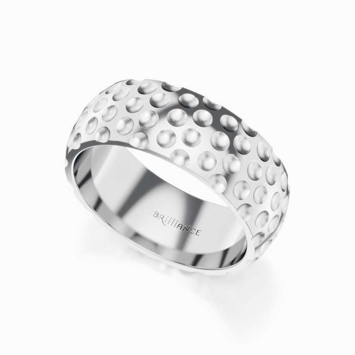 Golf Pattern Men's Wedding Ring in Cobalt
