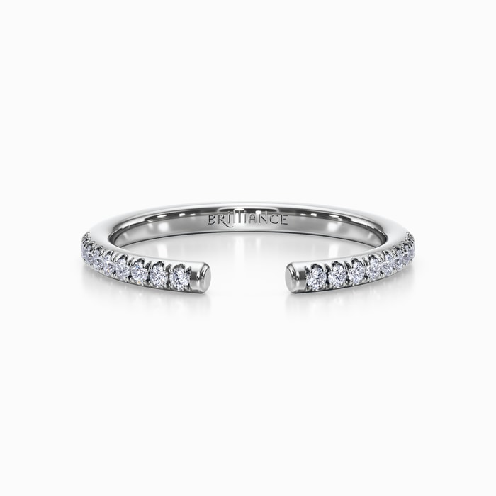 Open Pave Diamond Wedding Band in Platinum