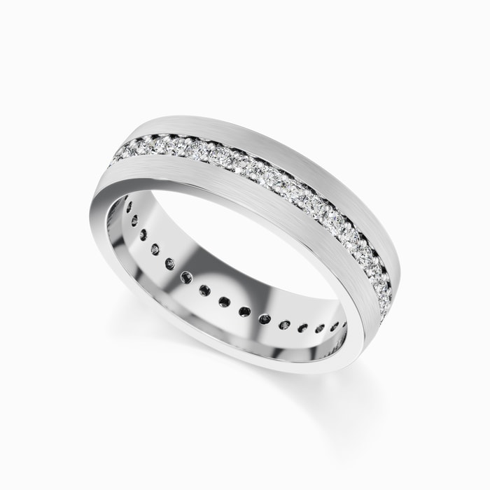 Men's Diamond Eternity Wedding Ring in White Gold