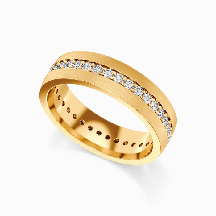 Men's Diamond Eternity Wedding Ring in Yellow Gold