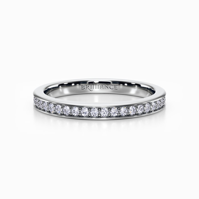Pave Diamond Wedding Ring in White Gold