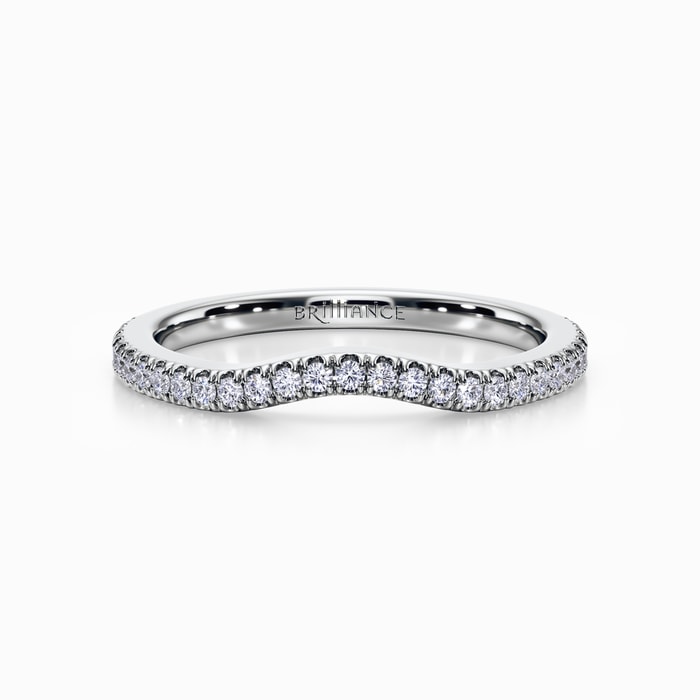 Petite Halo Matching Band in White Gold