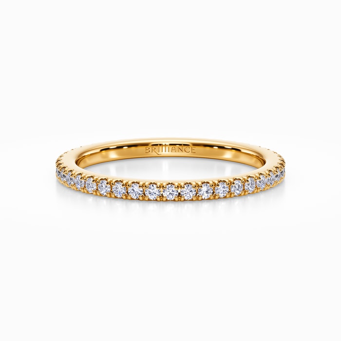 Petite Pave Eternity Ring in Yellow Gold (0.52 Carat)