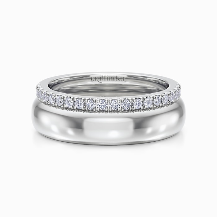Refined Wedding Ring Set in White Gold