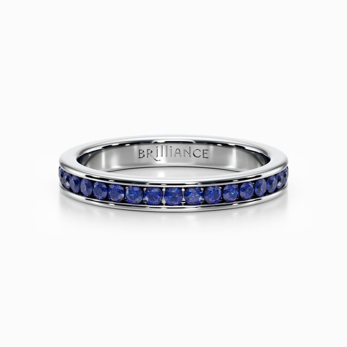 Channel Sapphire Eternity Ring in Platinum