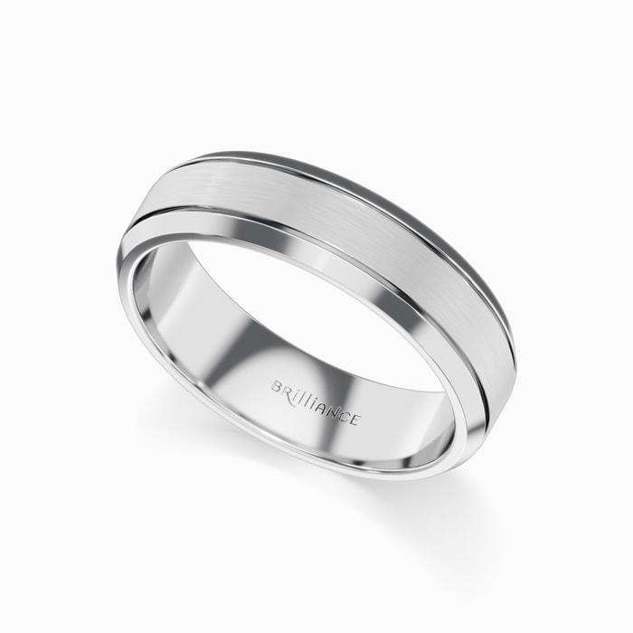 Beveled Men's Wedding Ring in Platinum (6 mm)