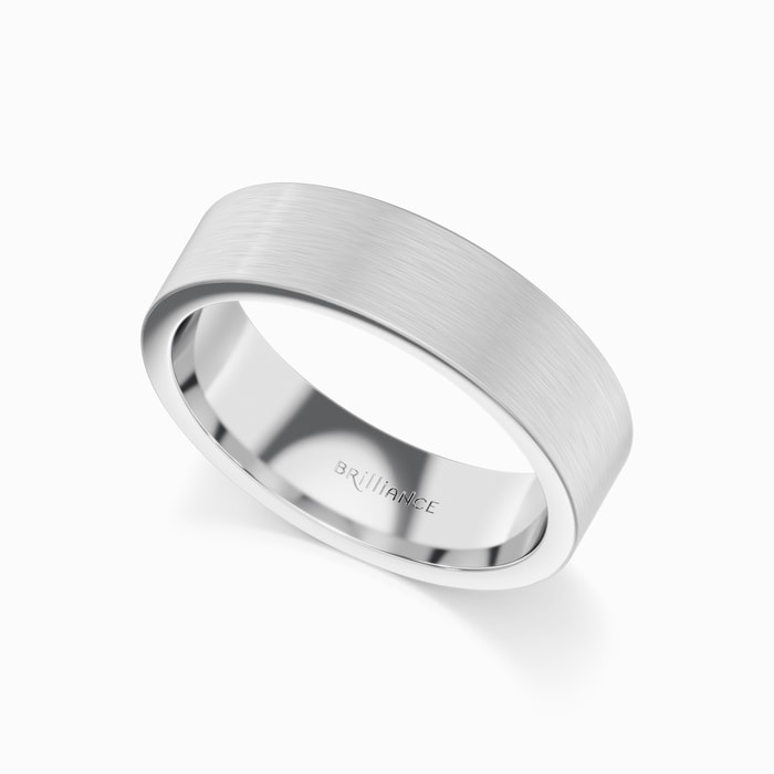 Men's Wedding Ring with Satin Finish in White Gold