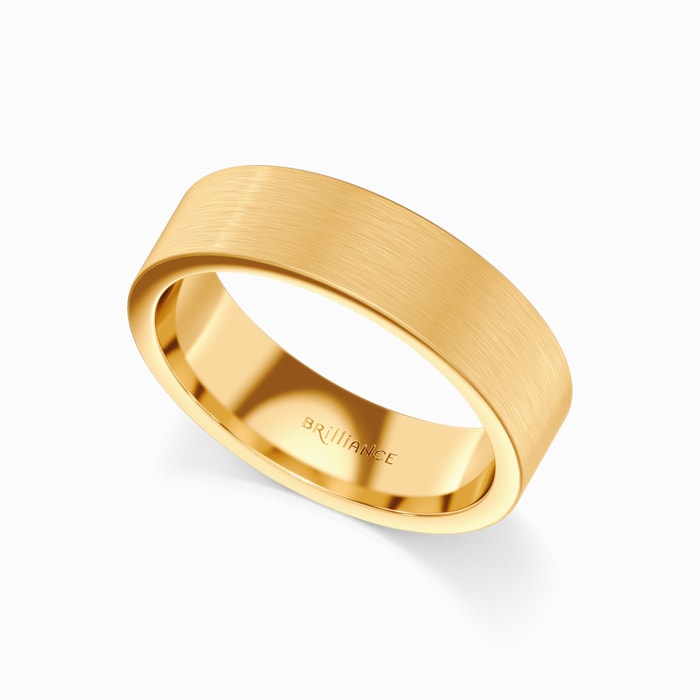 Men's Wedding Ring with Satin Finish in Yellow Gold