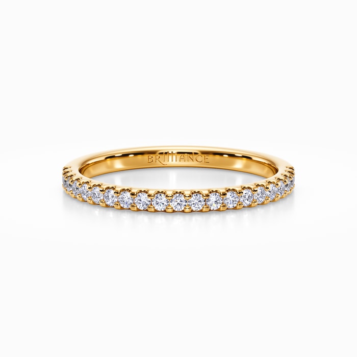 Scallop Diamond Wedding Ring in Yellow Gold (0.21 Carat)