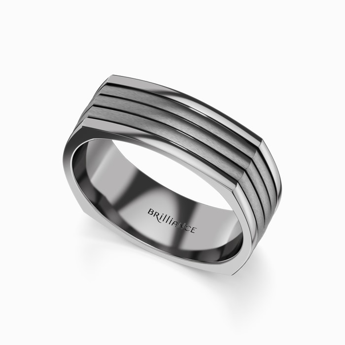 Hex Nut Men's Wedding Ring in Titanium