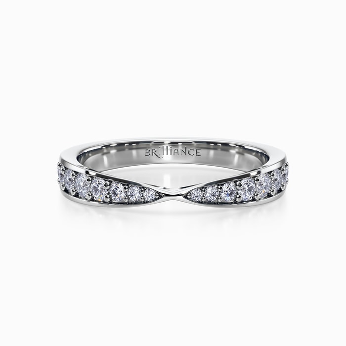 Tapered Diamond Wedding Band in White Gold