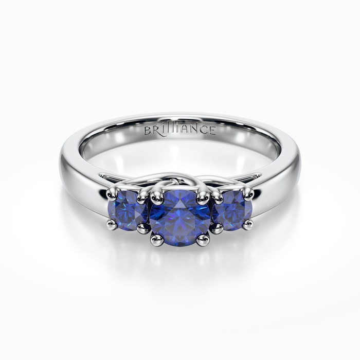 Three Sapphire Ring in Platinum