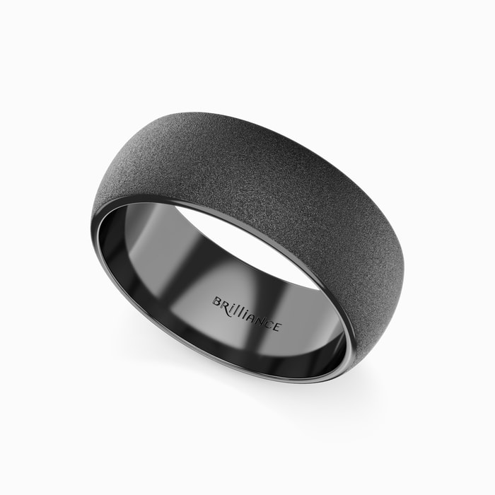 True Grit - Sandblasted Men's Wedding Ring in Black Tungsten (8 mm)