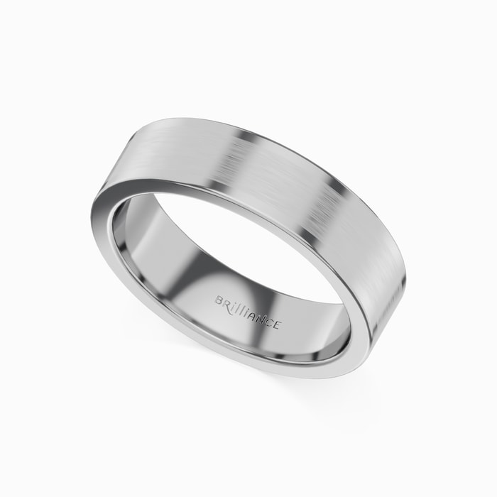 Men's Wedding Ring with Brushed Finish in Tungsten (6 mm)