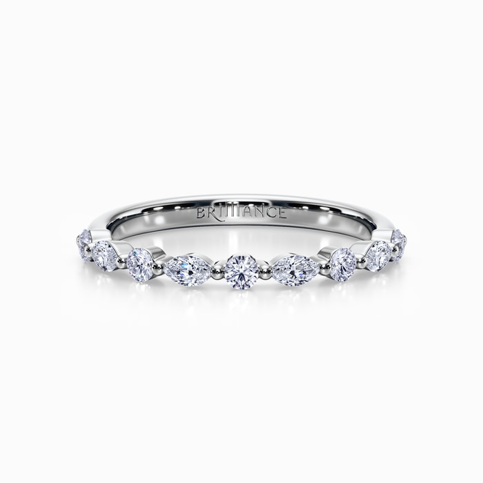 Versailles Halfway Diamond Wedding Ring in White Gold
