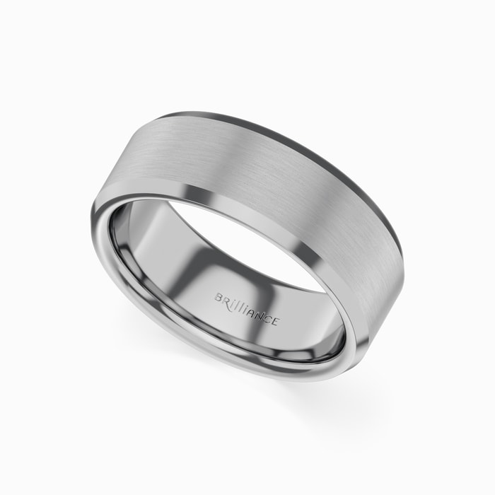 Warrior - Beveled Men's Wedding Ring in Tungsten (8 mm)