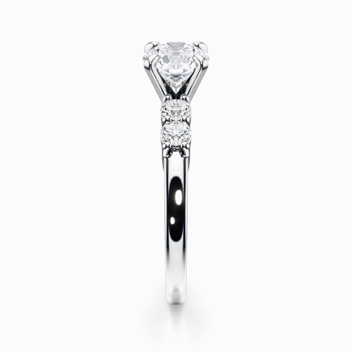 Five Stone Round Diamond Ring Setting In Platinum
