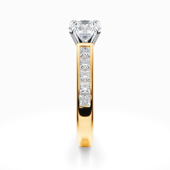 Princess Channel Set Rings Princess Cut Channel Set Engagement Ring In Yellow Gold