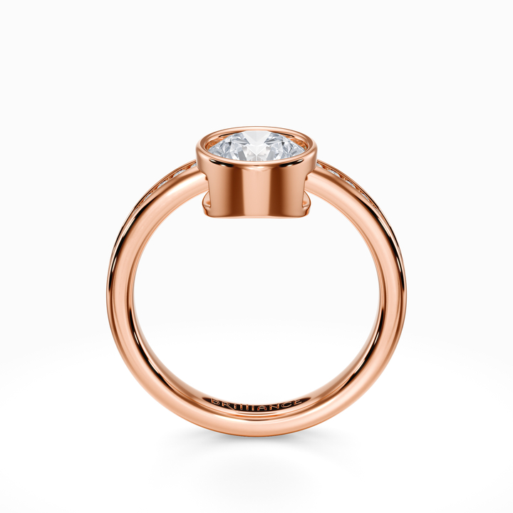 Floating Channel Set Diamond Ring | Rose Gold