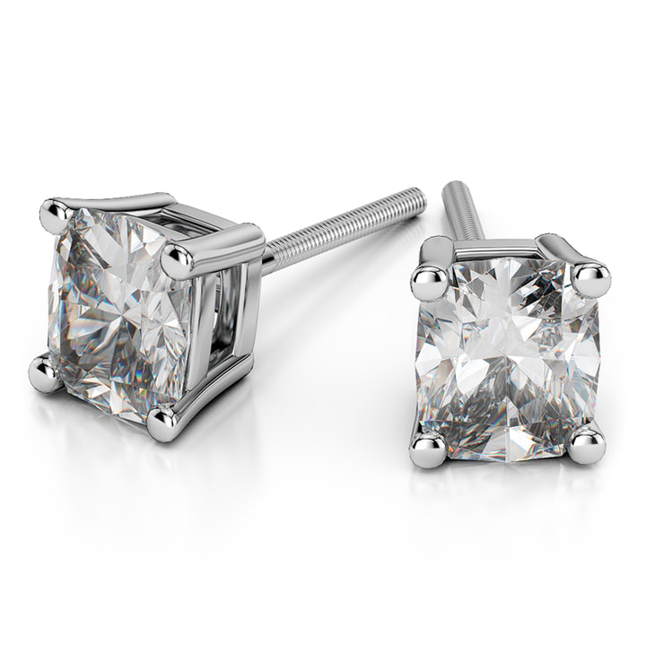 Diamond earrings. 1/2 carot whits Gold 24k Round-Cut Diamond Bezel-Look Solitaire Stud Earrings 1/2 ct  main image 2