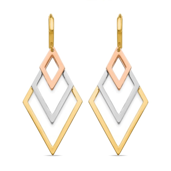 Glitter Diamond Cut 14k Gold Filled Tri-Color Silver 4mm