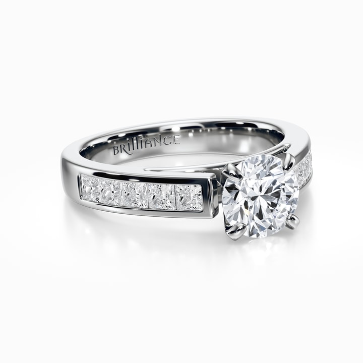 Princess Channel Set Rings Princess Cut Channel Set Engagement Ring In Platinum