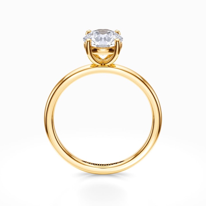 Basket Style Solitaire Engagement Ring in Yellow Gold