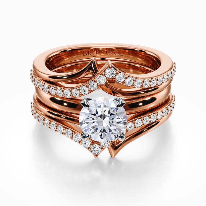 Broche Double Rose En Argent 925 Avec Zirconium Cubique Pavé - Personnalisable - Neuf Sans Emballage - Florence