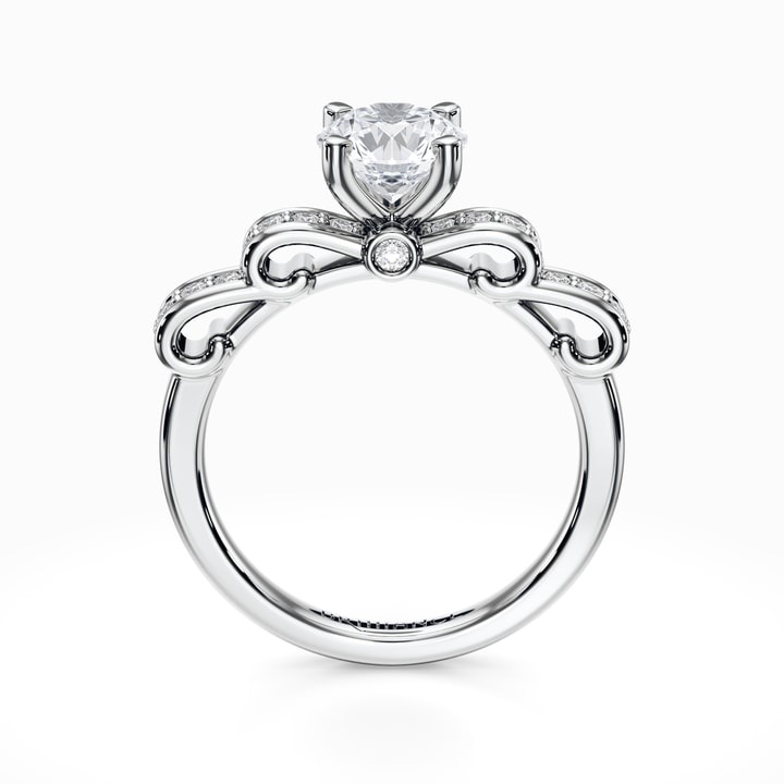 Diamond Rings With Ribbons Ribbon Diamond Engagement Ring In White Gold