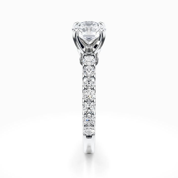 Scallop Setting White Gold Four Prong Scallop Engagement Ring Setting