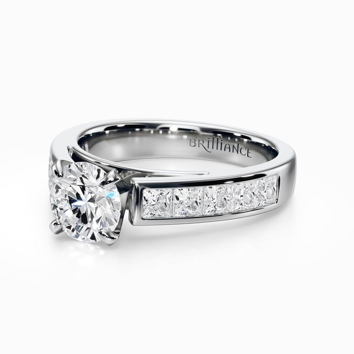 Princess Channel Set Rings Channel Set Ring In Platinum | Princess Cut Diamonds