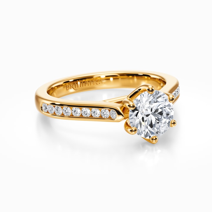 PRE-NOTCHED 3 STONE 6X5X4MM ROUND DANGLE SETTING 10K YELLOW GOLD