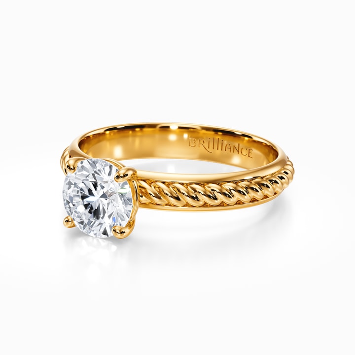 Twisted Rope Ring Setting Twisted Rope Diamond Ring Setting In Yellow Gold
