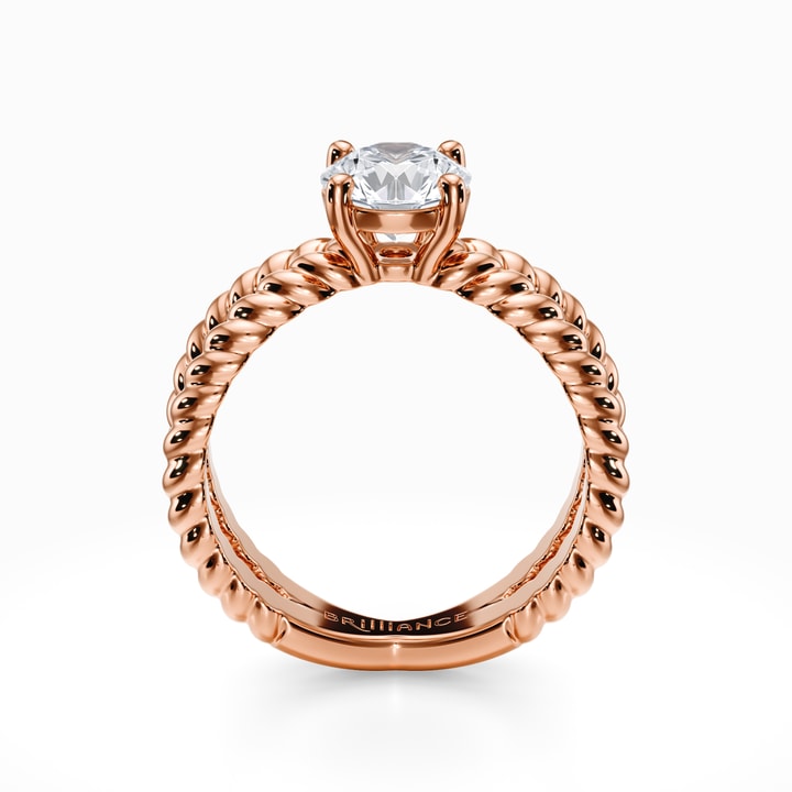 Twisted Cable Crossover Engagement Ring In Rose Gold