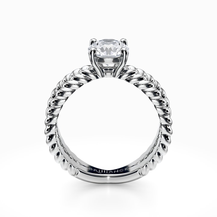 Twisted Cable Crossover Engagement Ring In White Gold