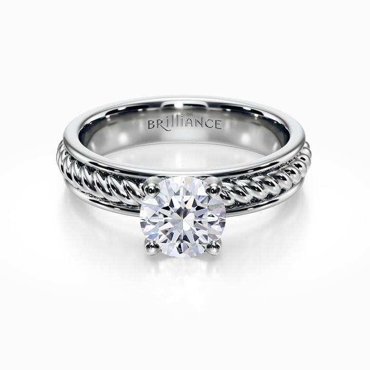 Twisted Rope Ring Setting Tulip Setting Ring With Twisted Rope Band in PlatinumTulip Setting Ring ...